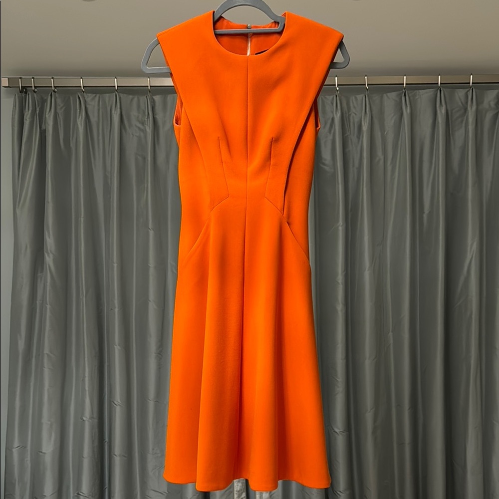 Elegant Orange Sleeveless Dress
